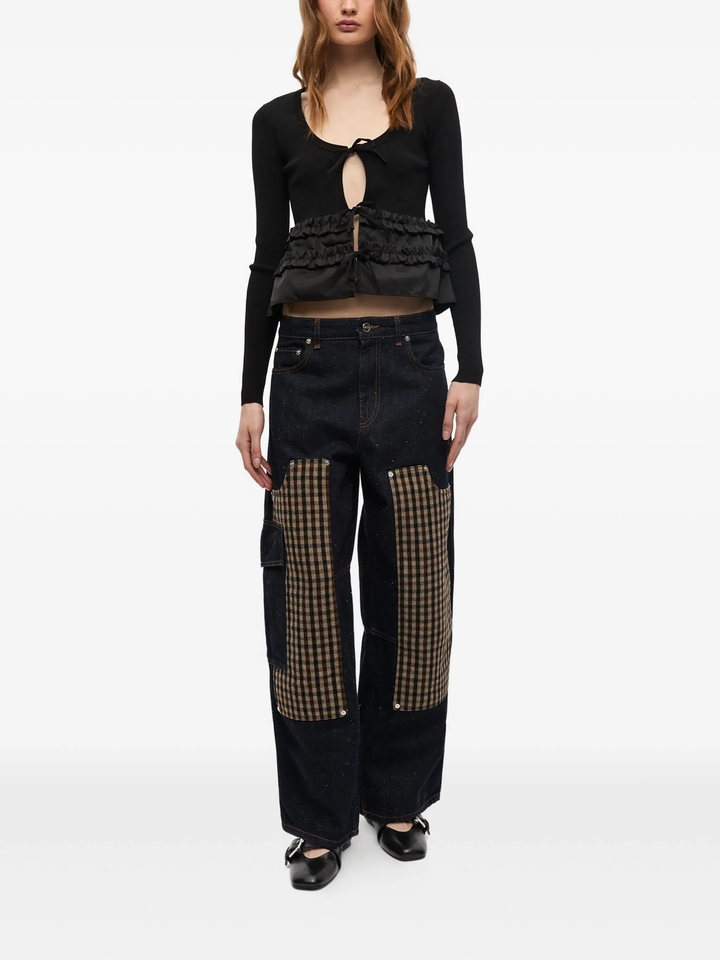 Áo khoác cardigan dệt rib melange