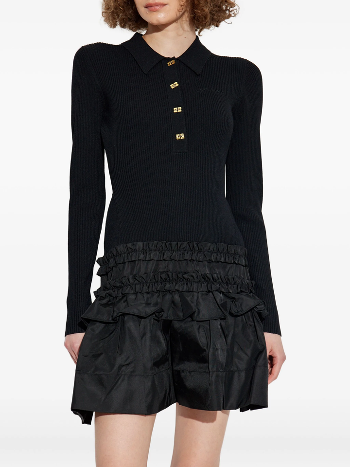 Melange Rib Knit Mini Dress
