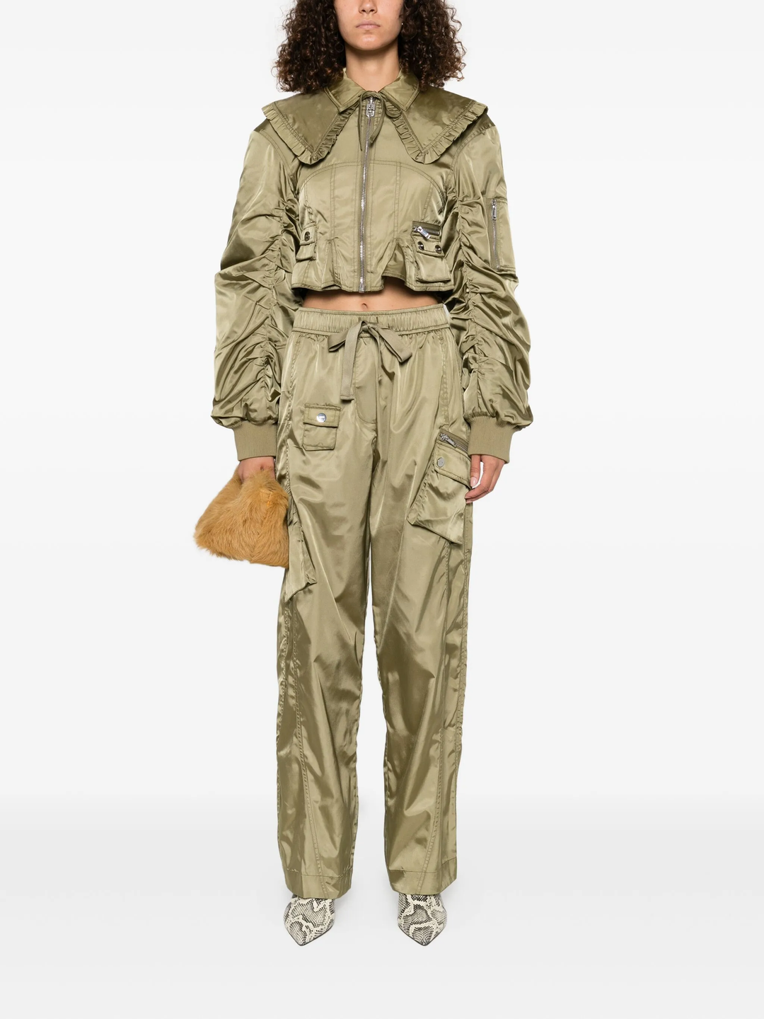 Duchesse Nylon Oversized Elasticated Trousers