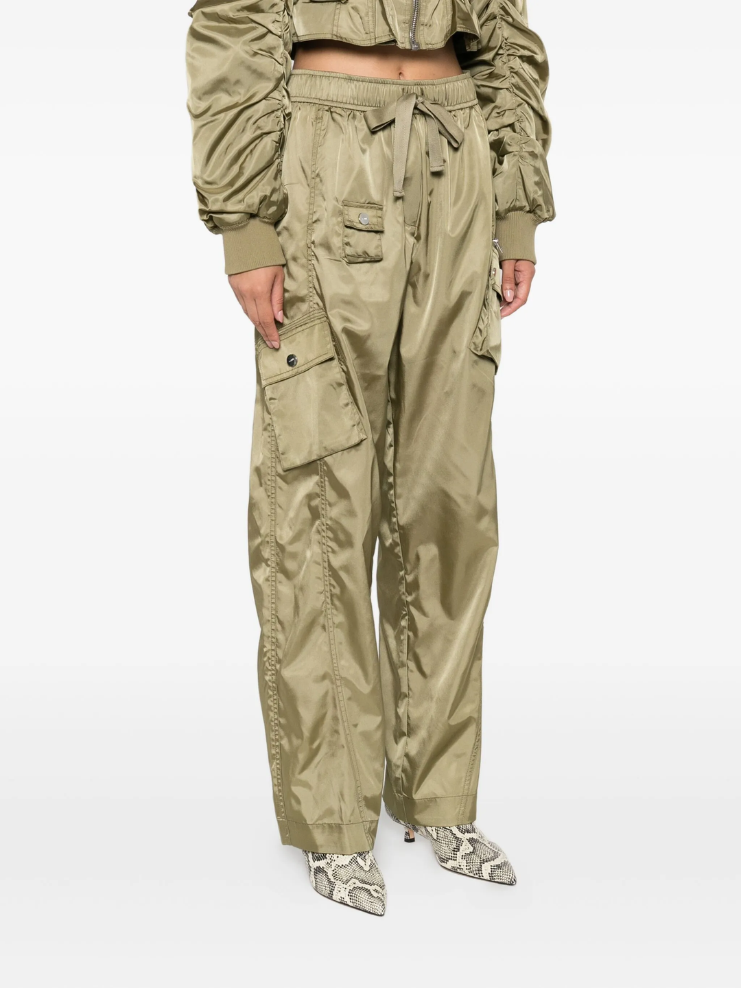 Duchesse Nylon Oversized Elasticated Trousers