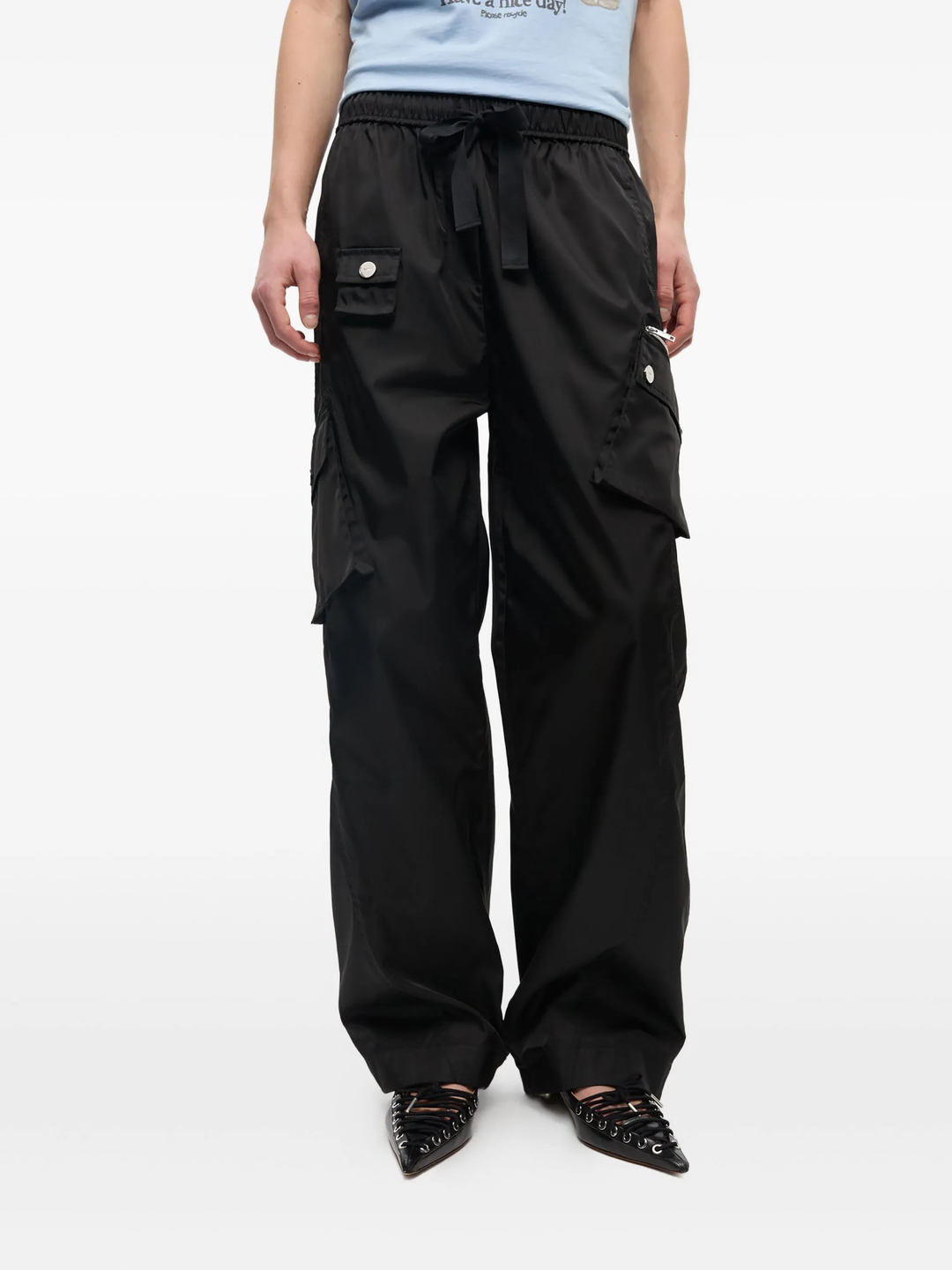 Duchesse Nylon Oversized Elasticated Trousers