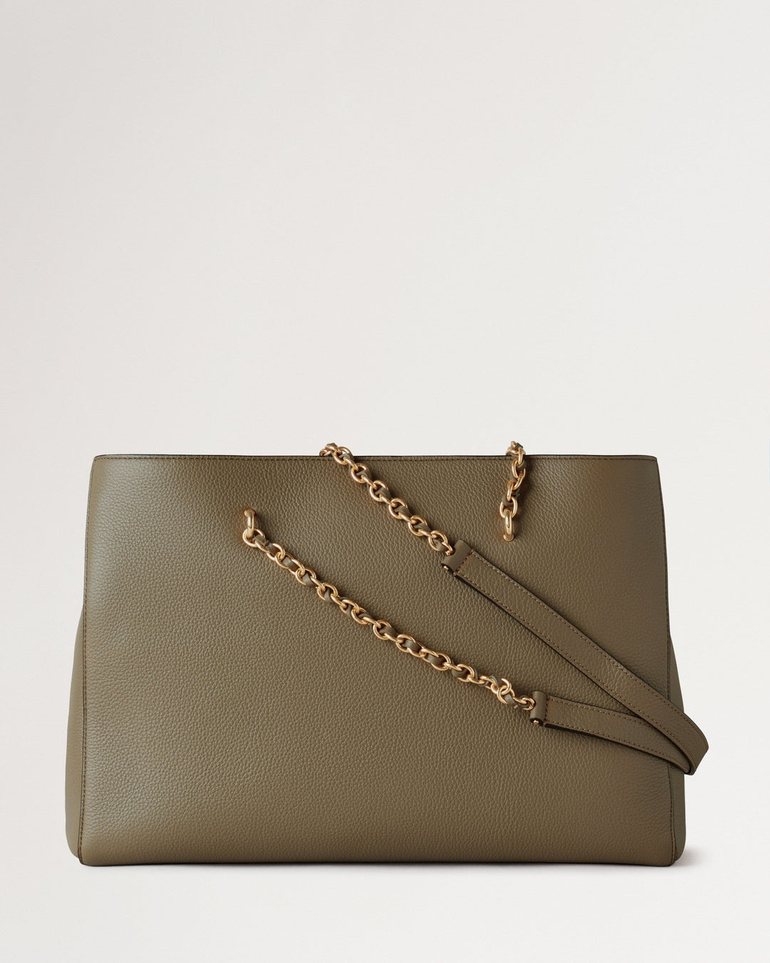 Lily Chain Tote Linen Green Small Classic Grain
