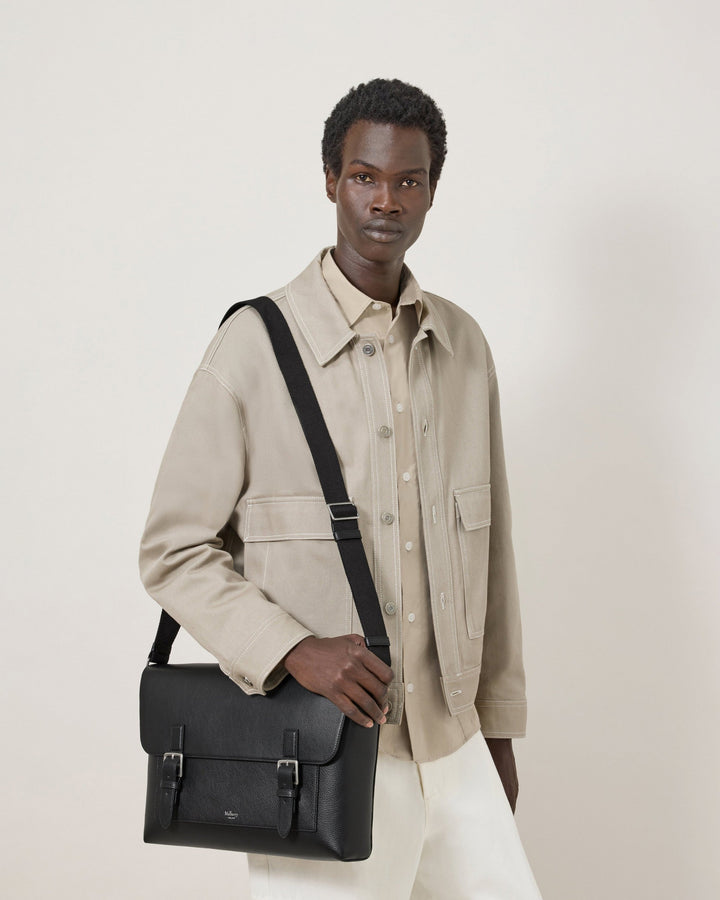 Chiltern Crossbody Messenger Black Small Classic Grain