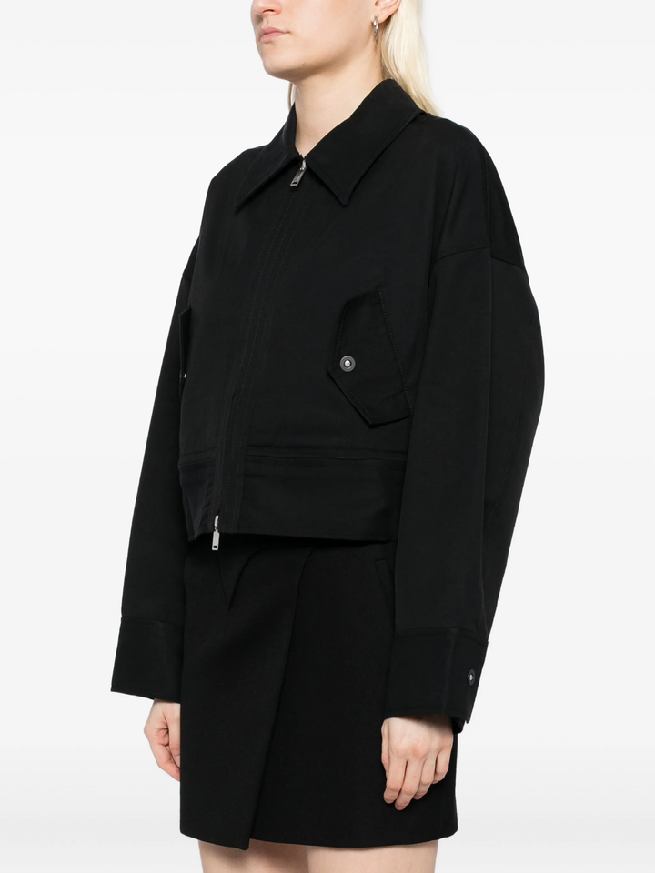 Double Zip Cropped Utility Jacket