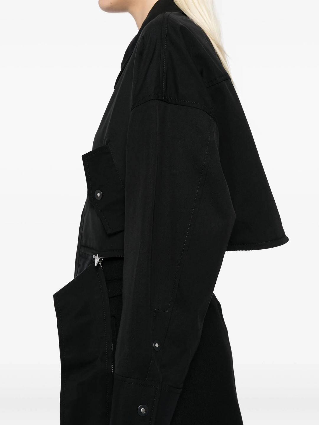Double Zip Cropped Utility Jacket