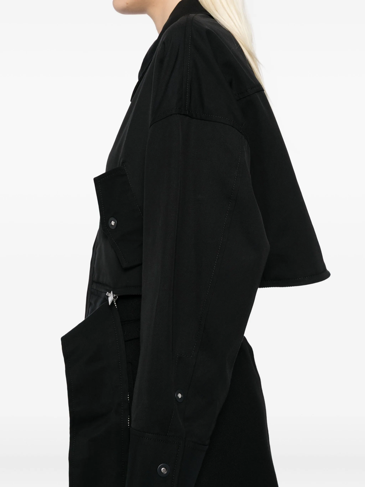 Double Zip Cropped Utility Jacket