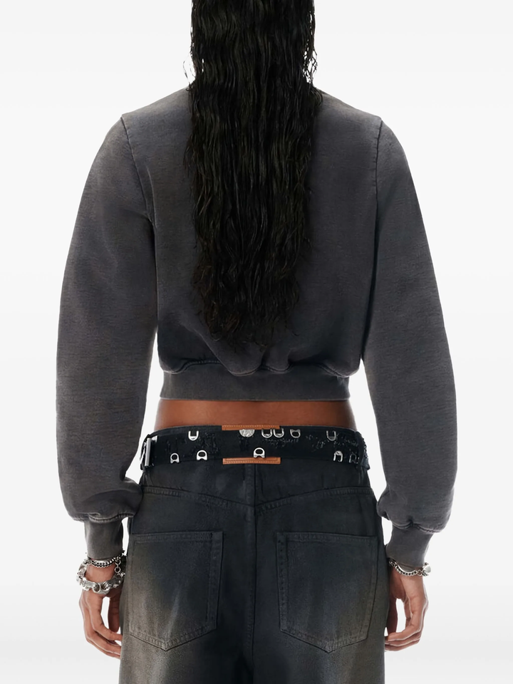 Shrunken Snap Cardigan Crewneck