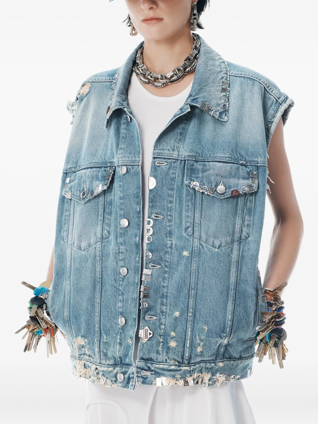 Distressed Oversized Vest