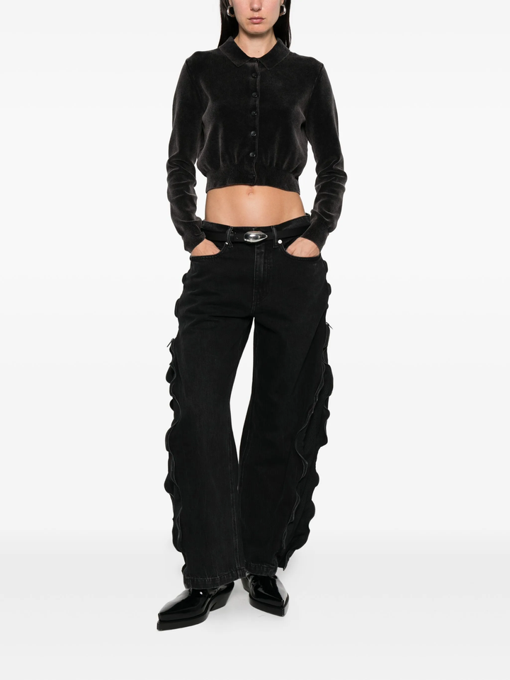 Curved Zipper Pants