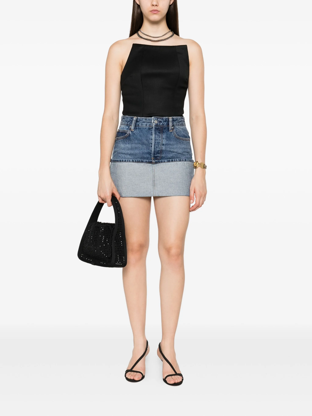 Skirt With Embroidered Turnback
