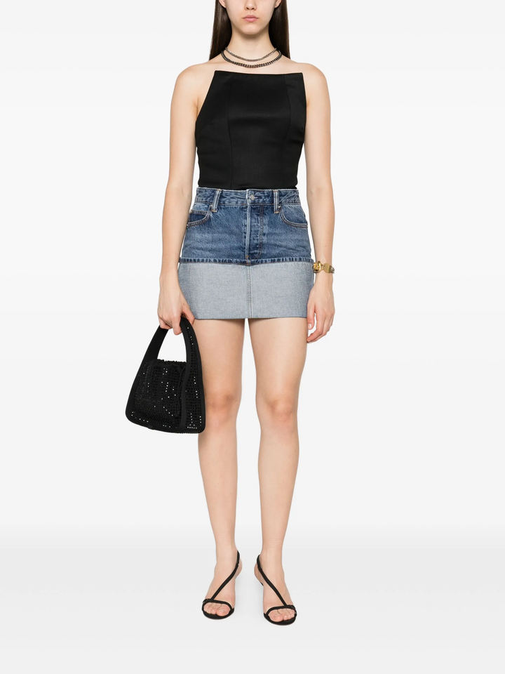 Skirt With Embroidered Turnback