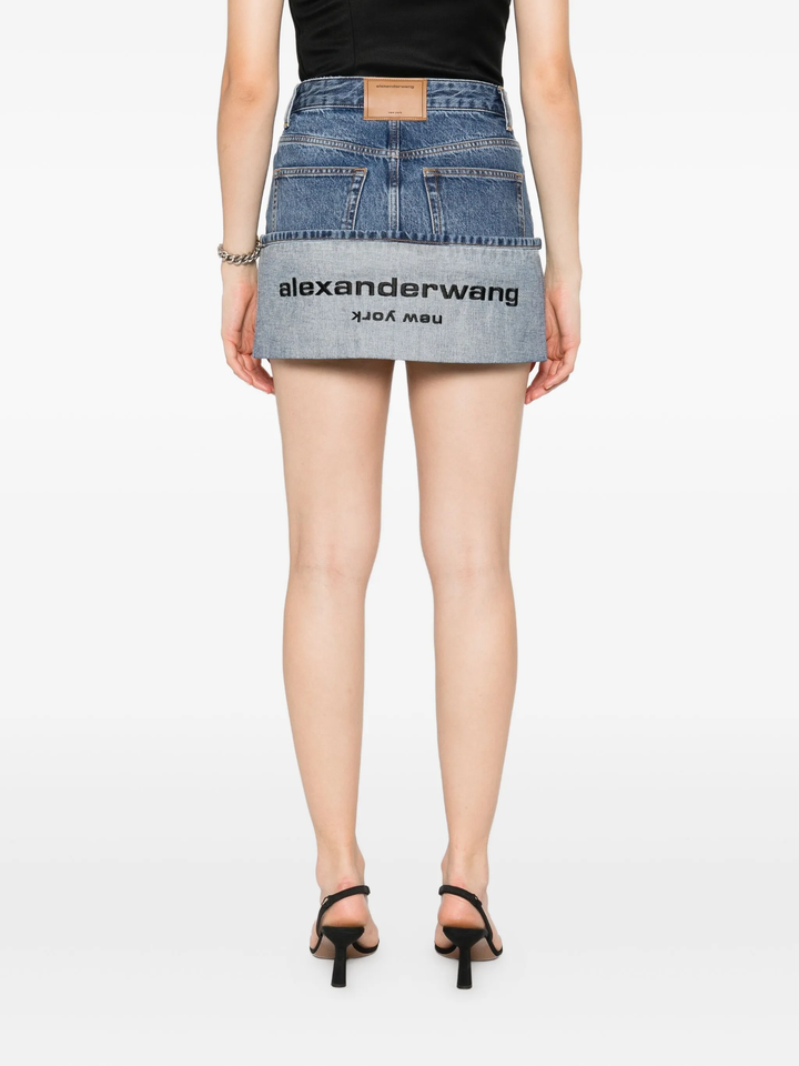 Skirt With Embroidered Turnback
