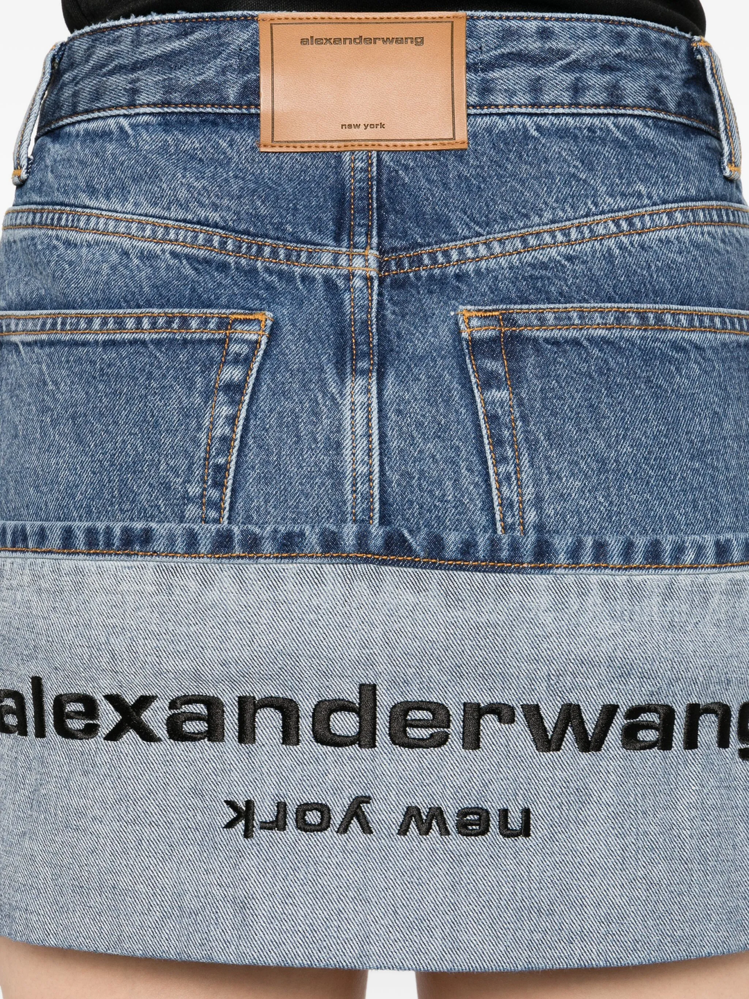 Skirt With Embroidered Turnback