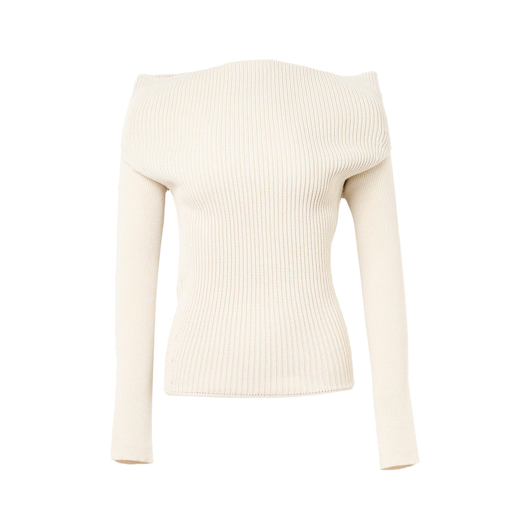 Long Sleeve Cowl Wool Knit