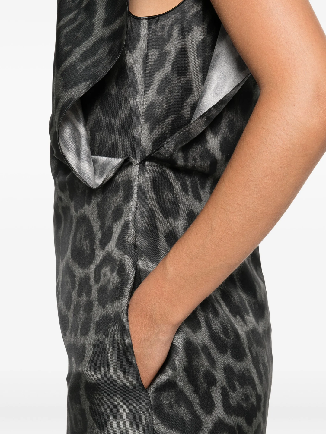 Leopard V Neck Midi Dress