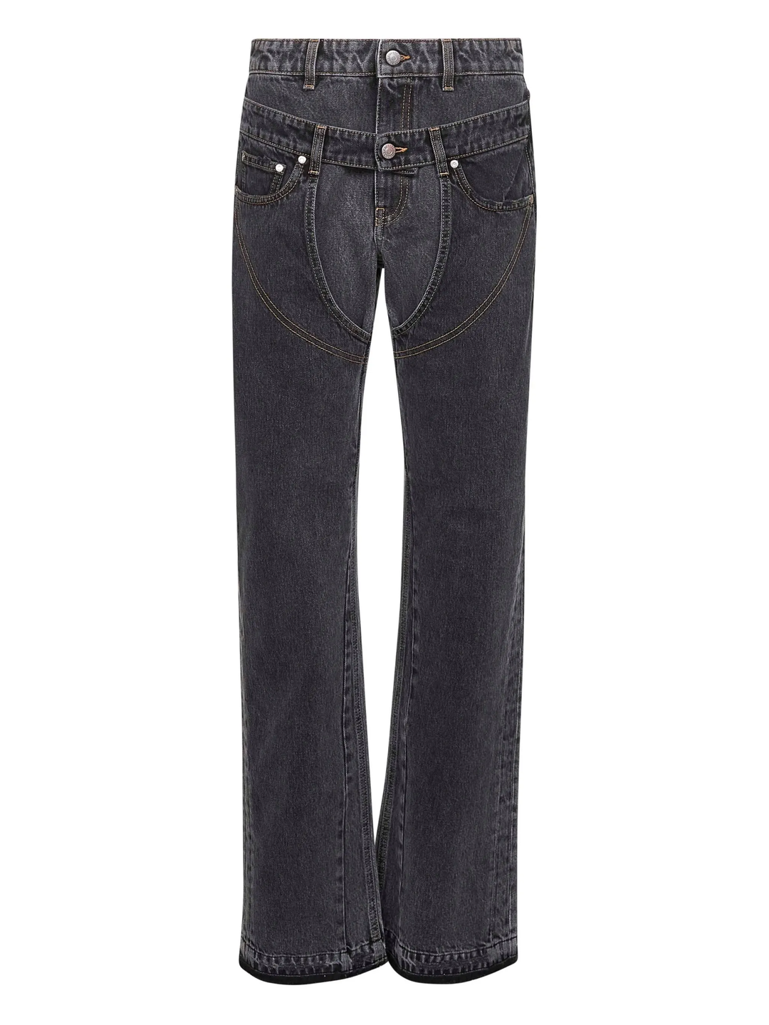 Double Black Denim Pants