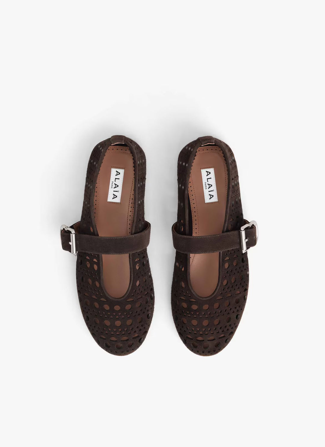 Ballerinas Perforated Suede Goatskin Leather