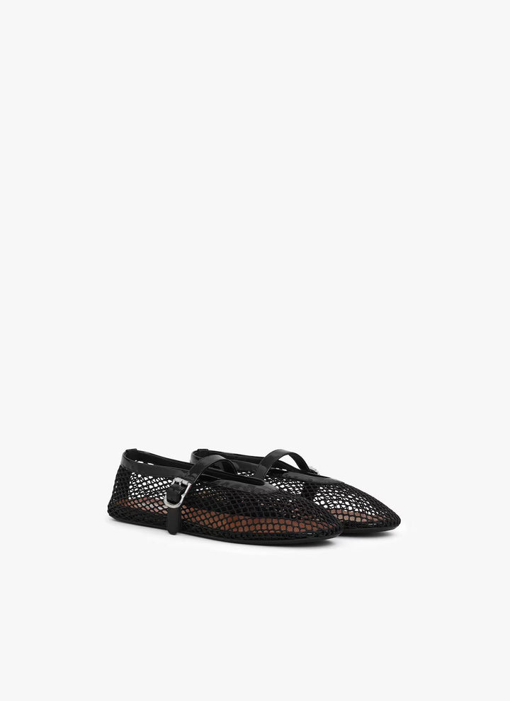Ballet Flats Mesh Patent Leather