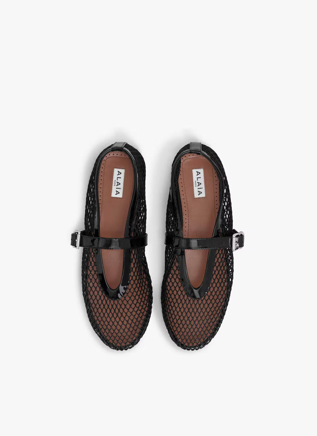 Ballet Flats Mesh Patent Leather