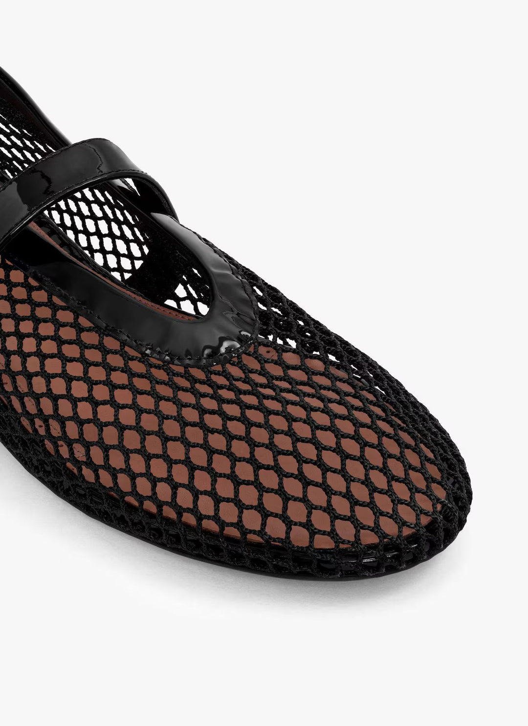 Ballet Flats Mesh Patent Leather