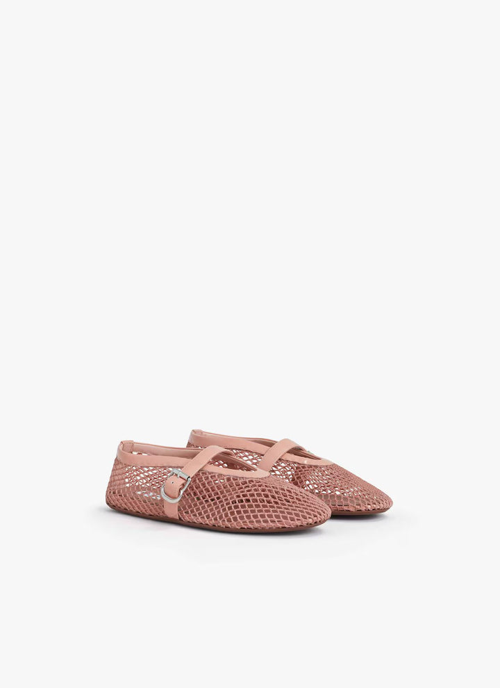 Ballet Flats Mesh Patent Leather