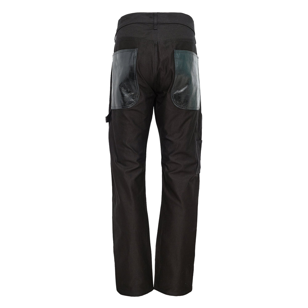 Cotton Back Satin Leather Pants