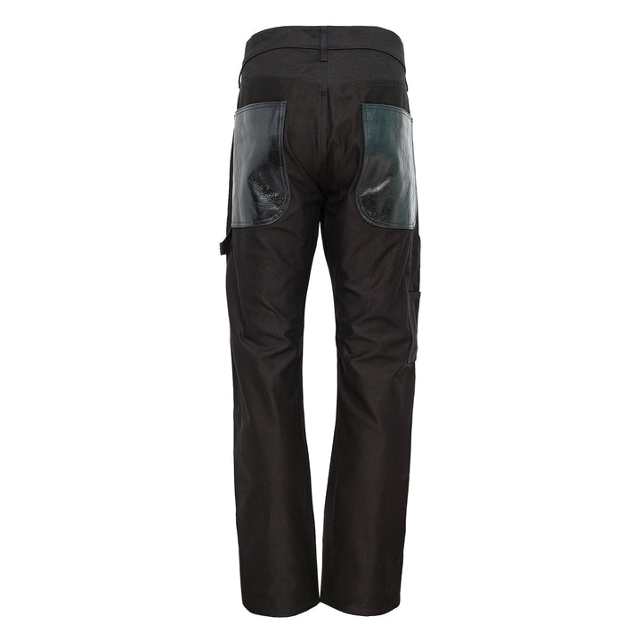 Cotton Back Satin Leather Pants