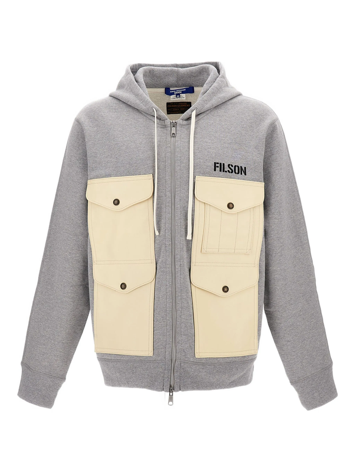 Cotton Raised Back Piled x Leather Patch Sweater