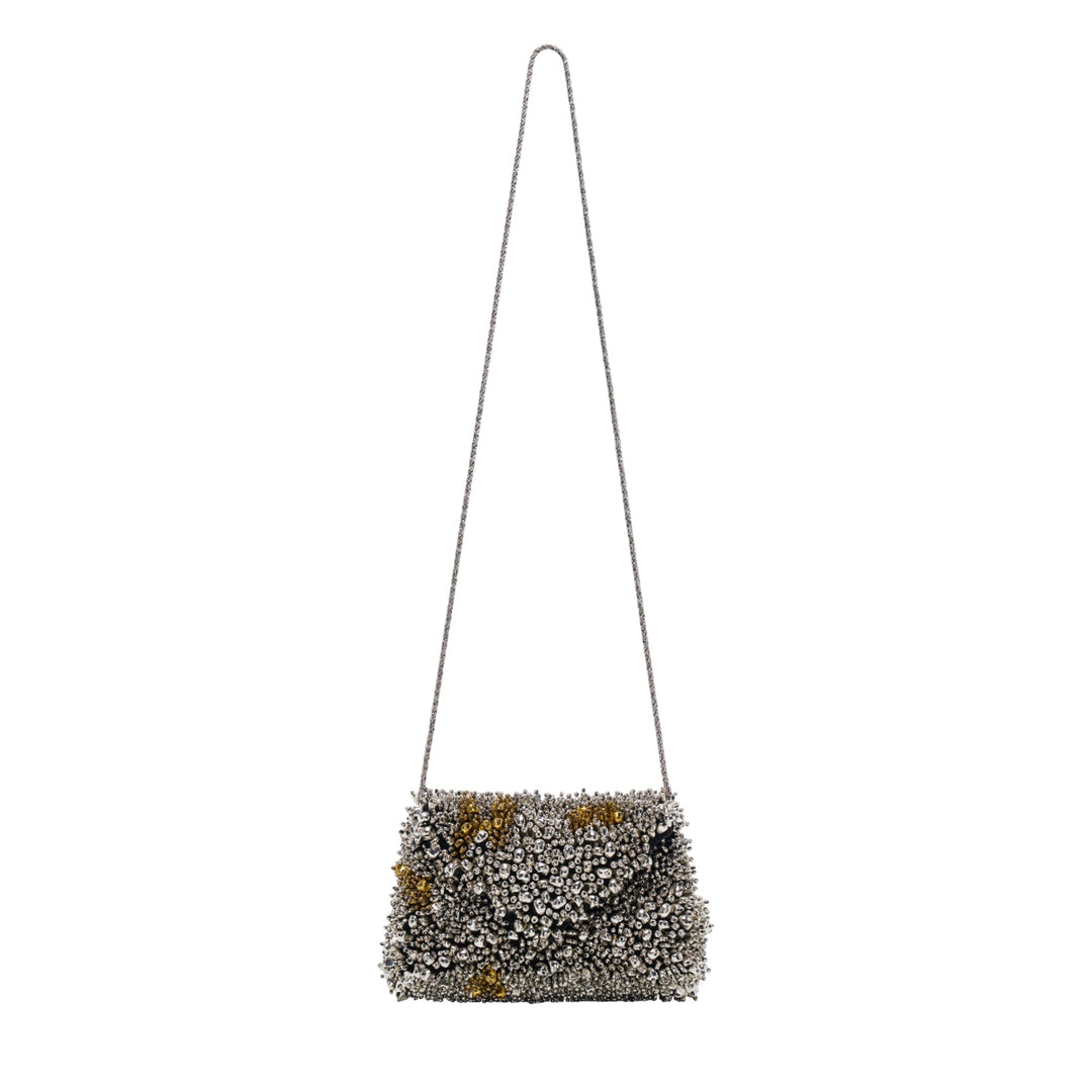 Small Embroidered Envelope Clutch
