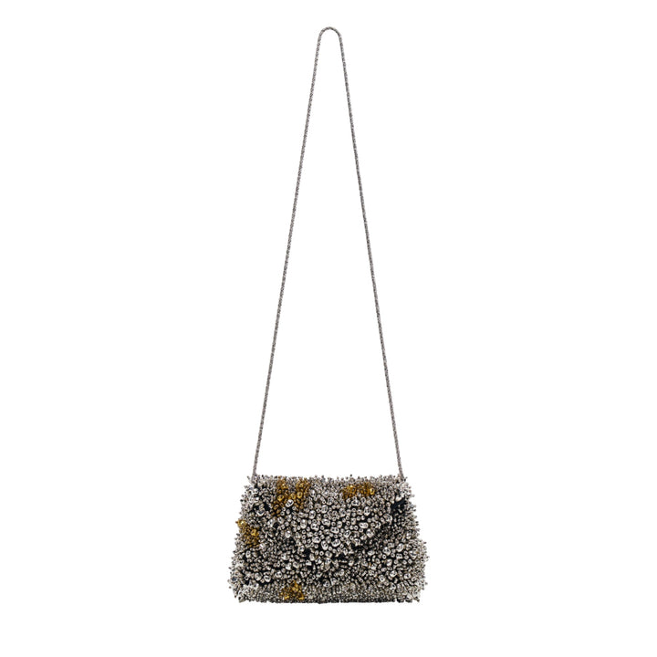 Small Embroidered Envelope Clutch