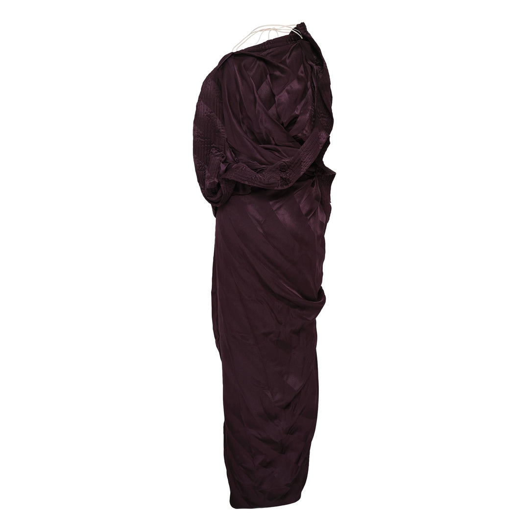 Drapped Dress With Topstitch Dress