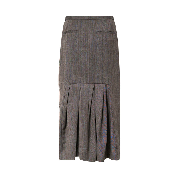 Emb Stripe Wool Skirt