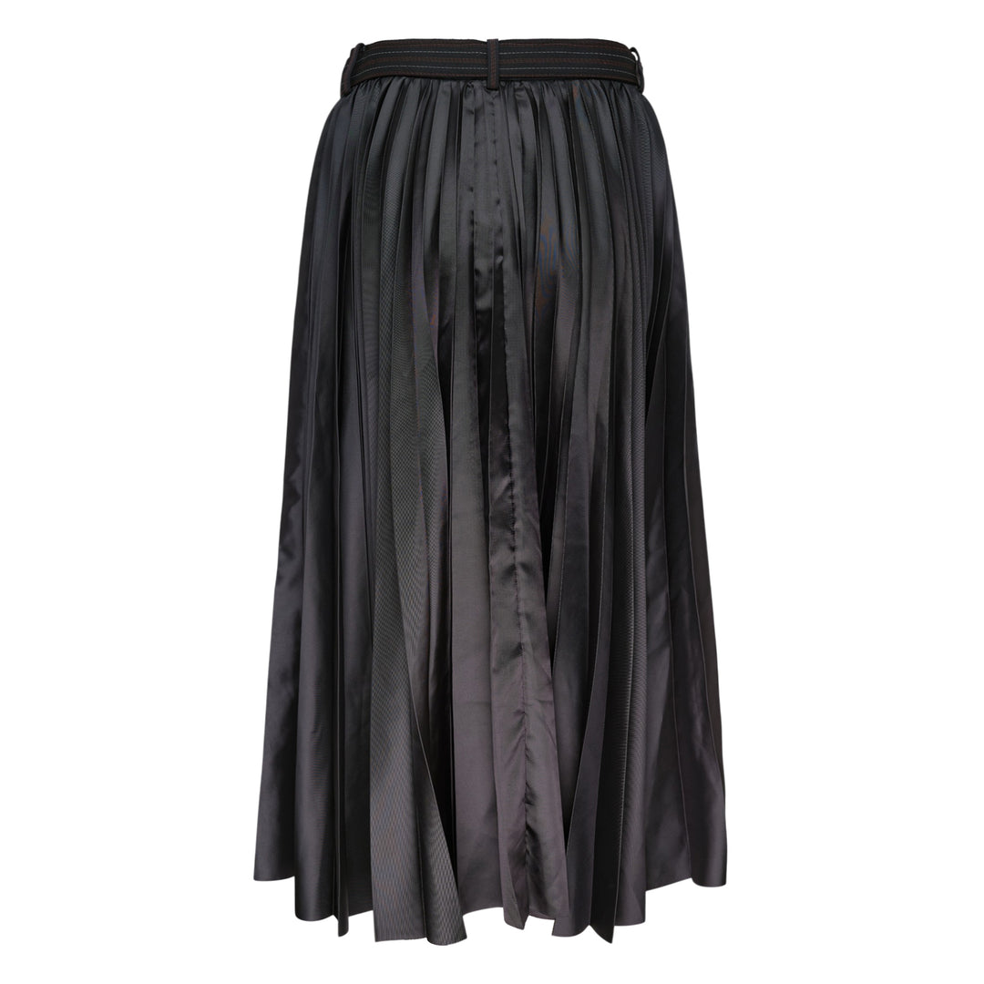 Stripe Doeskin Midi Skirt