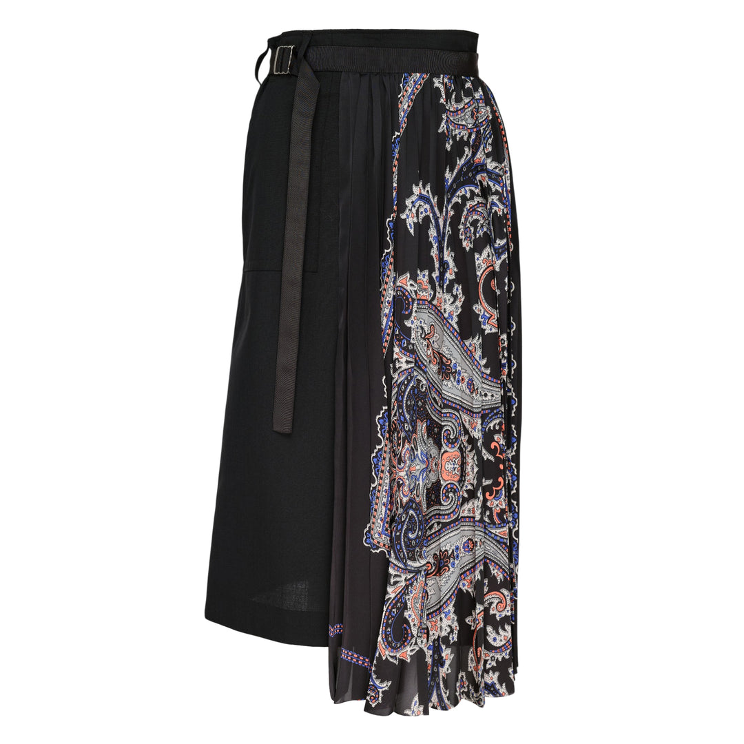 Suiting x Paisley Print Skirt
