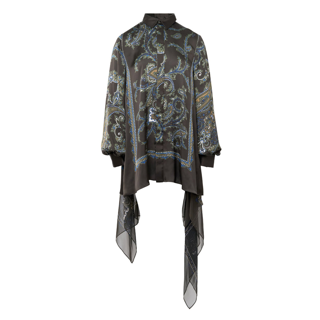 Paisley Print Satin Dress