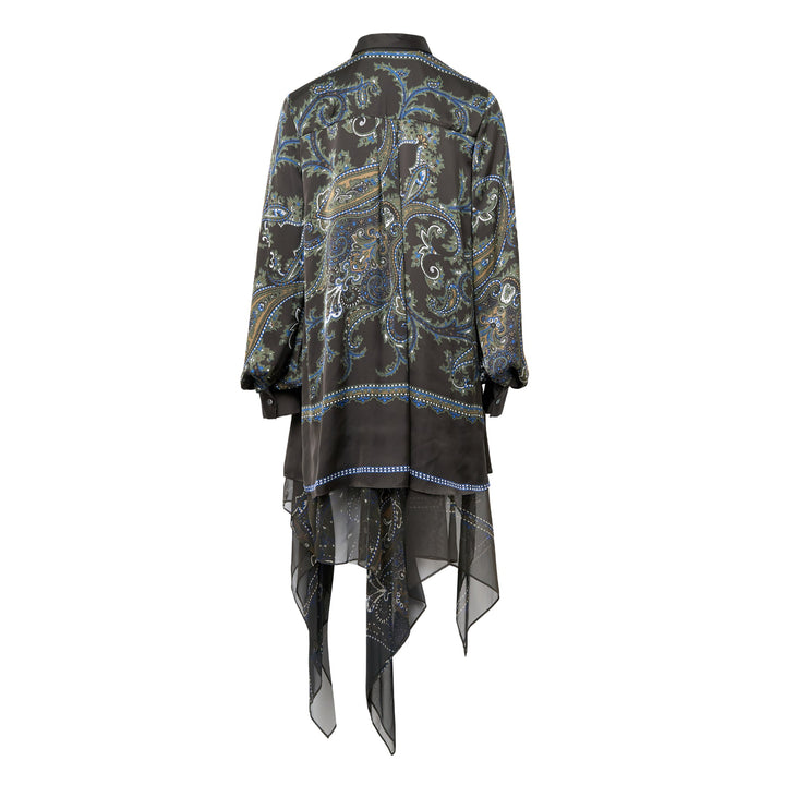 Paisley Print Satin Dress