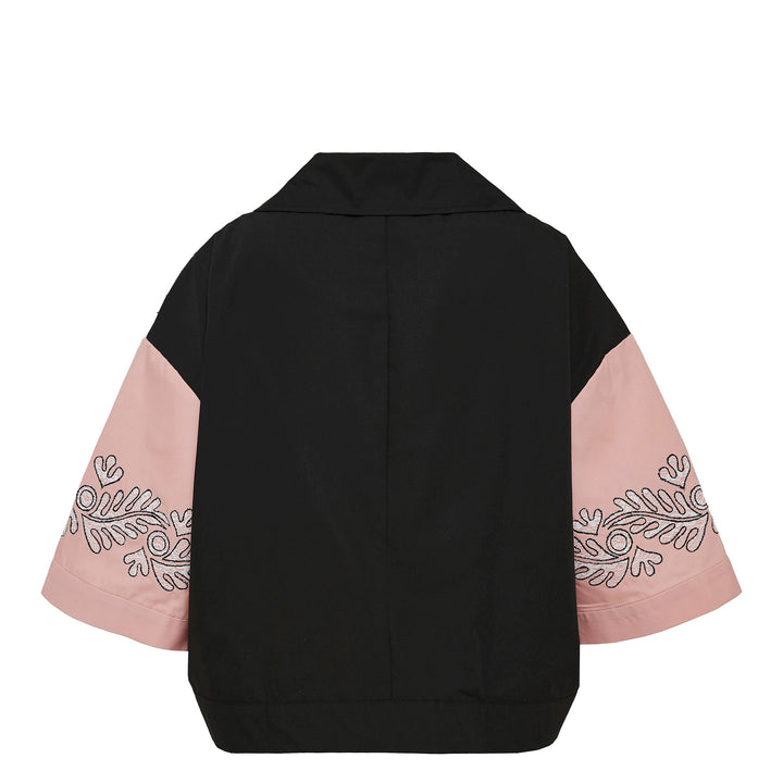 Mix Color Cotton Top With Lace Embroidered