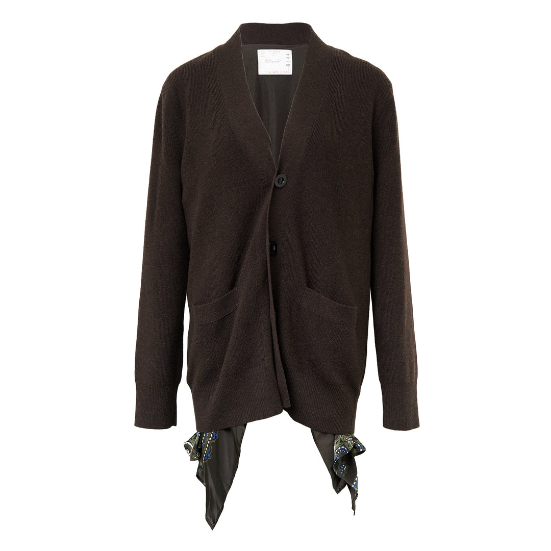 Paisley Print x Wool Knit Cardigan