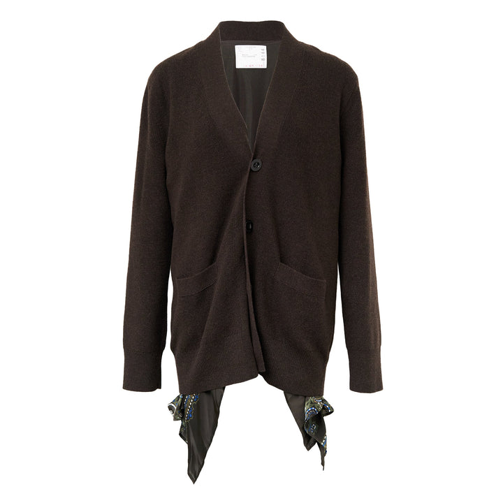 Paisley Print x Wool Knit Cardigan