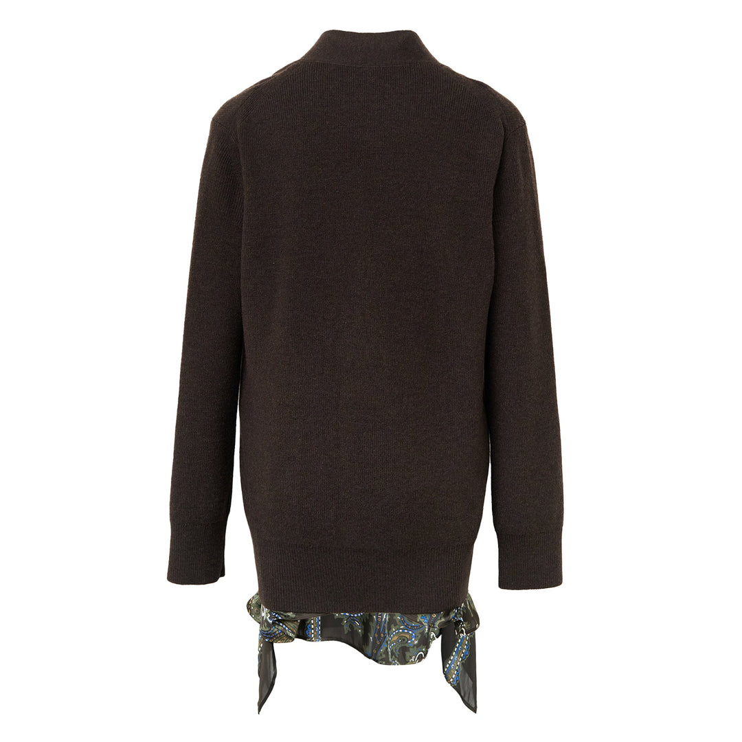 Paisley Print x Wool Knit Cardigan