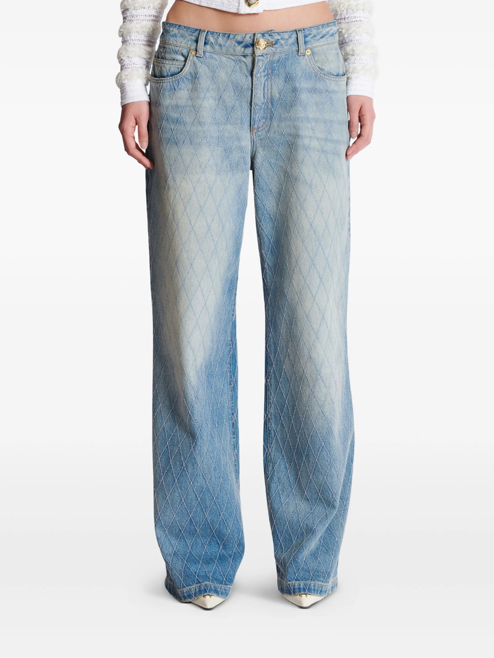 Quilted Straight Light Jeans