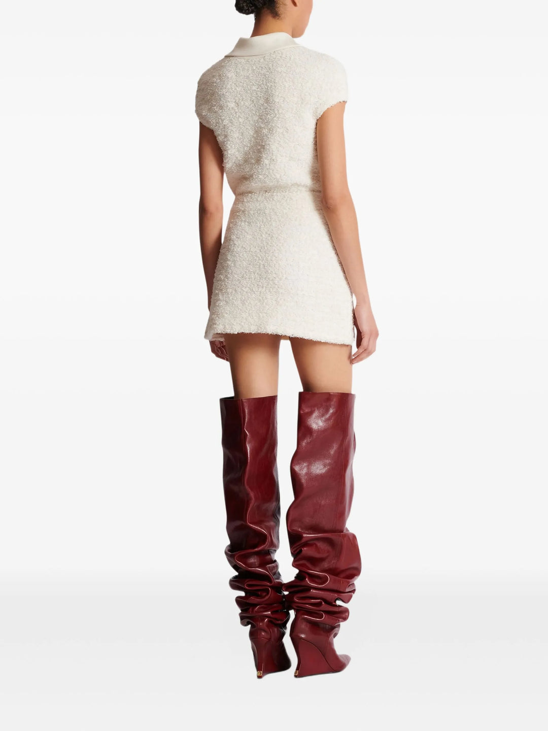 Zipped Knit Tweed Skirt