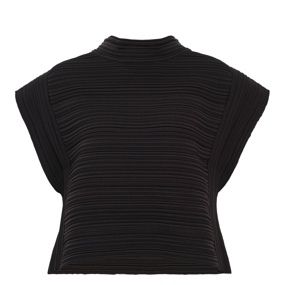 Crepe Knit Crew Neck Sweater