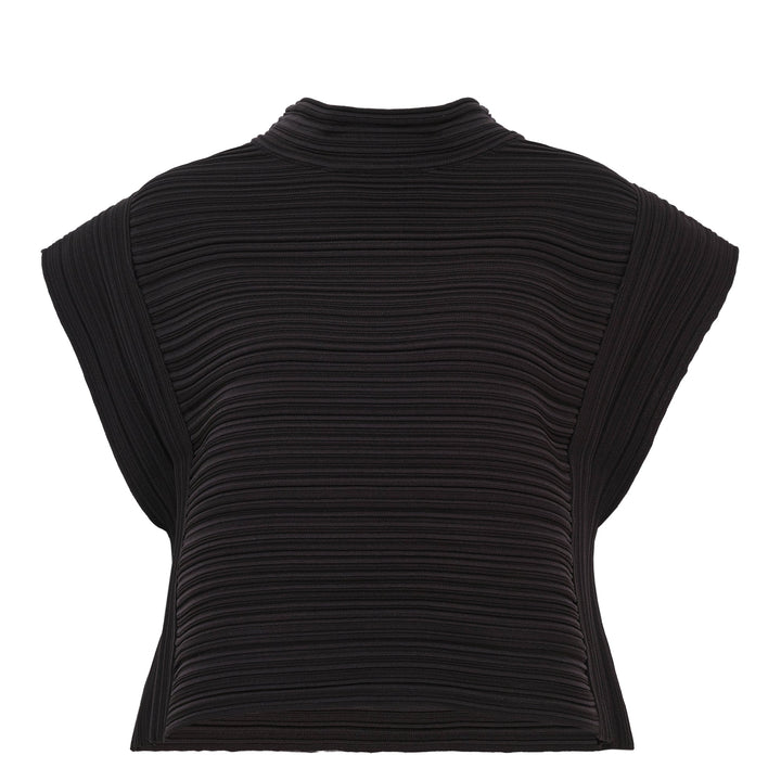 Crepe Knit Crew Neck Sweater