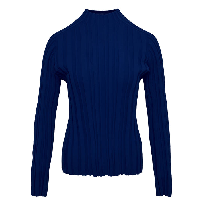 Rib Knit High Neck Long Sleeve Top