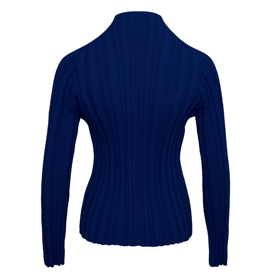 Rib Knit High Neck Long Sleeve Top