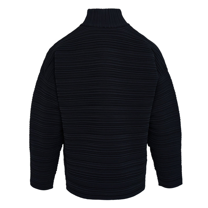 Crepe High Neck Long Sleeve Shirt