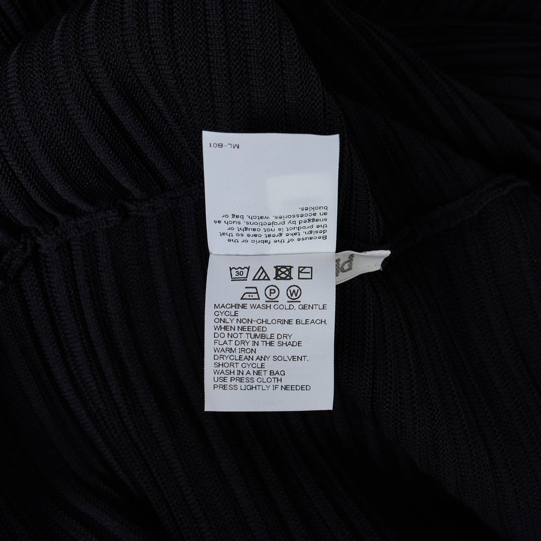 Crepe High Neck Long Sleeve Shirt