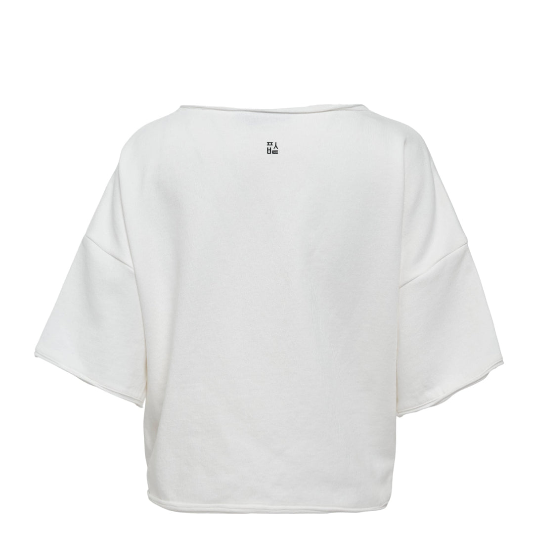 White Twisted Hem Top