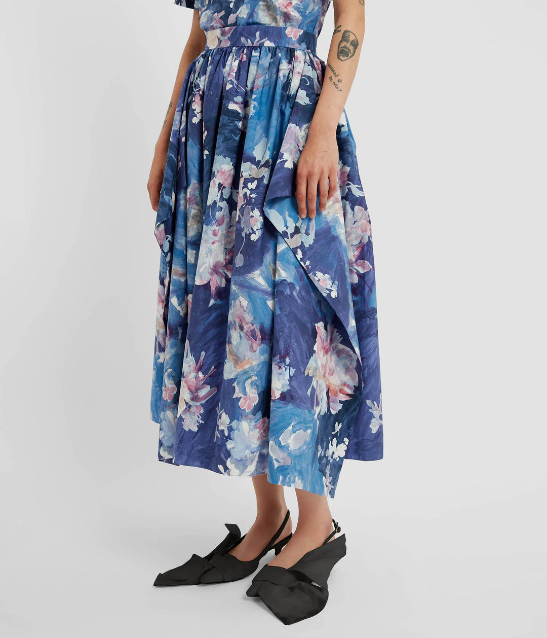 Gathered Midi Skirt